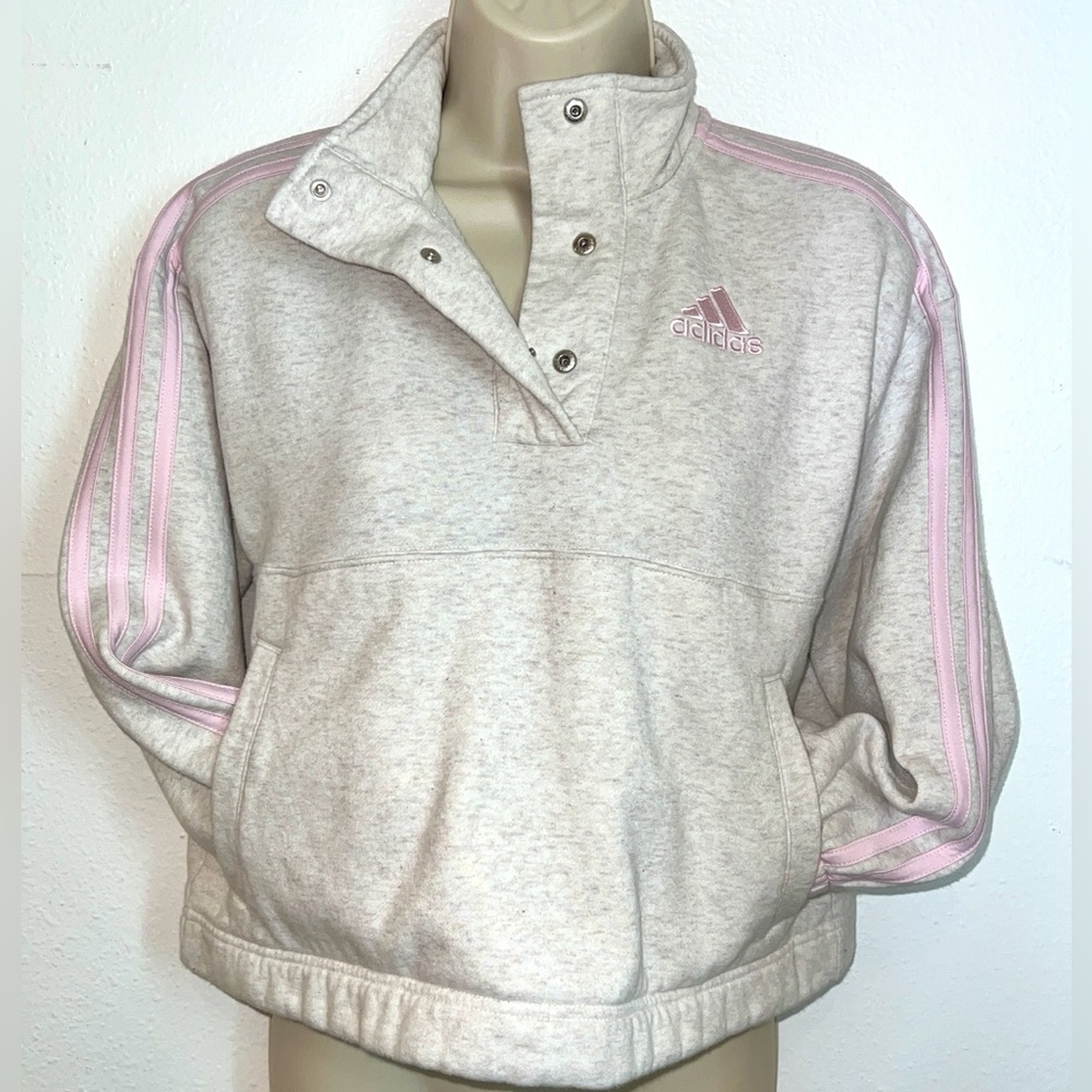 Adidas Girls Sweatshirt Youth Large (14). Loose Fit, Crop Pullover Sweatshirt.